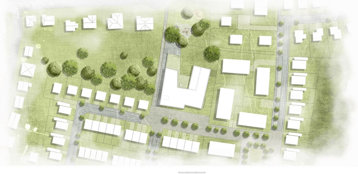Le campus scolaire est situé au cœur du nouveau quartier résidentiel Lenkeschléi. (Illustration: Decker, Lammar & Associés)