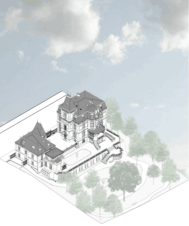 La Villa Pétrusse se compose d’une maison principale et d’une annexe. (Illustration: Jim Clemes Associates)