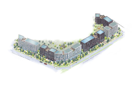 Le projet «Kiem 2050» se situe à l’ouest de l’actuel quartier du Kiem au Kirchberg. (Illustration: Fonds Kirchberg)