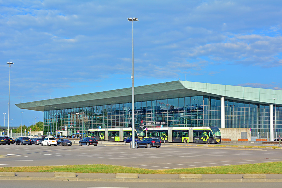 Modern passenger terminal building of the Luxembourg Airport (LUX) Martyn Jandula/Shutterstock.  