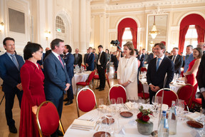 Mr. Carlo Thelen (Luxembourg Chamber of Commerce), Ms. Xie Zhujun (ChinaLux), HRH the Crown Prince of Luxembourg, Ms Julie Becker (Luxembourg Stock Exchange), Mr. Jean-Paul Olinger (Union des Entreprises Luxembourgeoises). (Photo: ChinaLux)