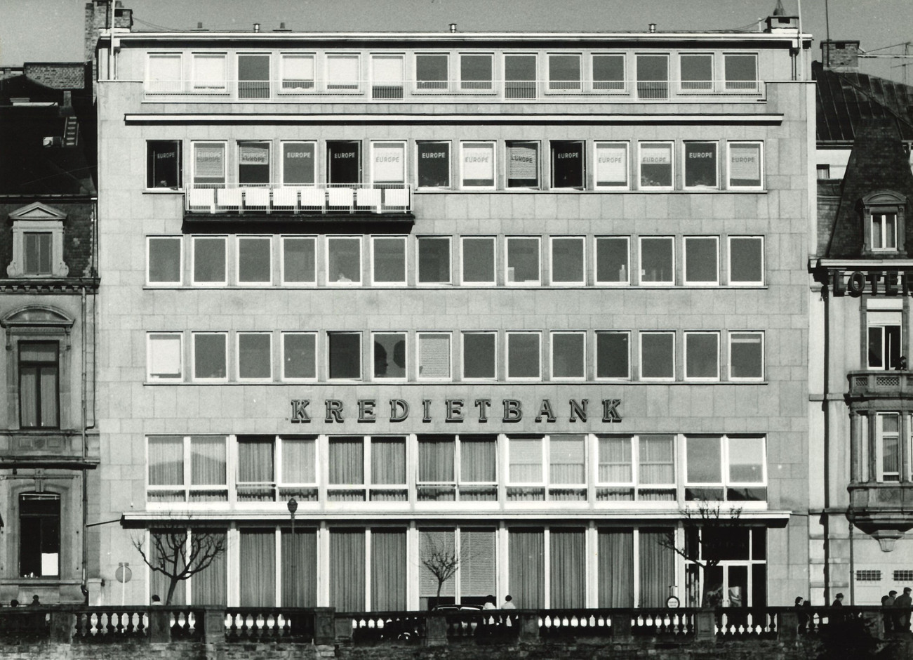 Les locaux de Kredietbank dans les années 1950. (Photo: Quintet)