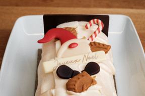Not too sweet, not too loaded with speculoos, with a real good balance between cream, biscuit and spices: this is a log that is very easy to eat. (Photo: Patricia Pitsch/Paperjam)