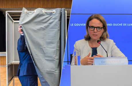 La ministre de la Justice et la ministre de l’Intérieur ont présenté, avec la ministre de l’Intégration, les modifications en vue des prochaines élections communales. (Photos: Maison Moderne; SIP. Montage: Maison Moderne)