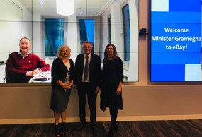 Visite du ministre au siège d’eBay, lors d’une tournée dans la Silicon Valley pour promouvoir le Luxembourg comme hub européen de la fintech en avril 2019. ((Photo: MFIN))
