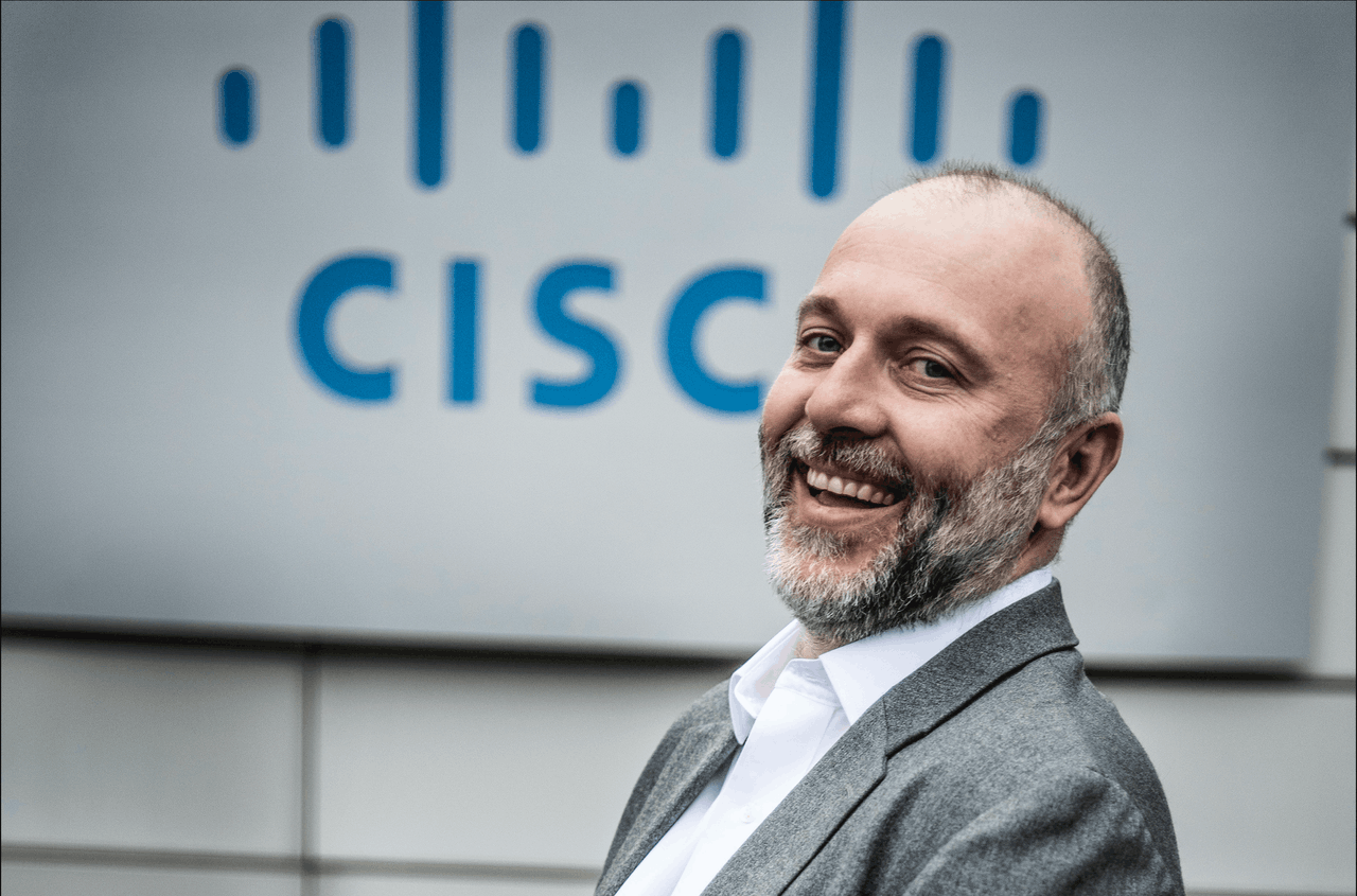 The director of Cisco Belgium-Luxembourg, Arnaud Spirlet, has a smile on his face: Cisco Luxembourg is the country that has achieved the best results for Cisco in the EMEA region. (Photo: Cisco)