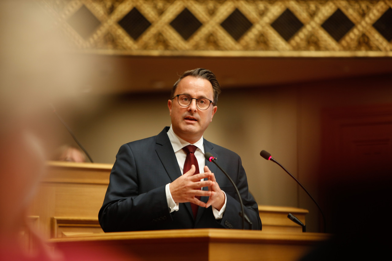 Xavier Bettel (DP) speaking during his state of the nation address in parliament on 12 October Library photo: Romain Gamba / Maison Moderne