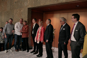 Mayor Lydie Polfer and the college of aldermen greeting members of the capital’s staff at a new year’s reception on 9 January Photo: Matic Zorman / Maison Moderne
