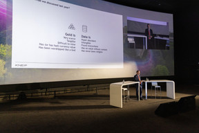 Enrique Sacau (Kneip) spoke about data and regulations at the Clearstream Fund Summit on 12 October 2023 at the Kinepolis in Kirchberg. Photo: Romain Gamba/Maison Moderne