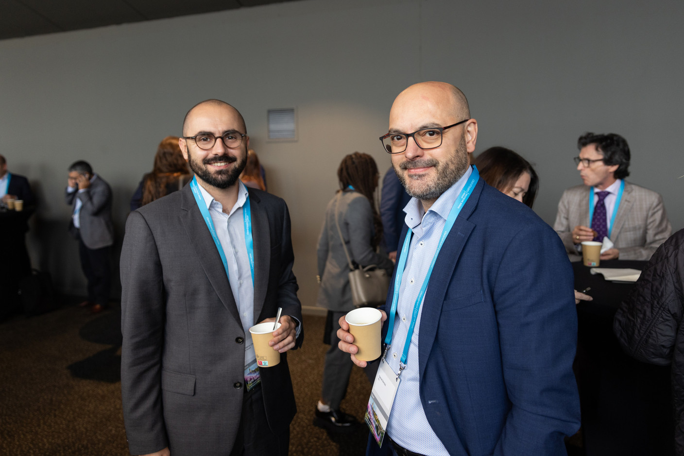 Christophe Jehanno (MC Square, left) and Gabriel Mendez (BDL, right) seen at the Clearstream Fund Summit on 12 October 2023 at the Kinepolis in Kirchberg. Photo: Romain Gamba/Maison Moderne