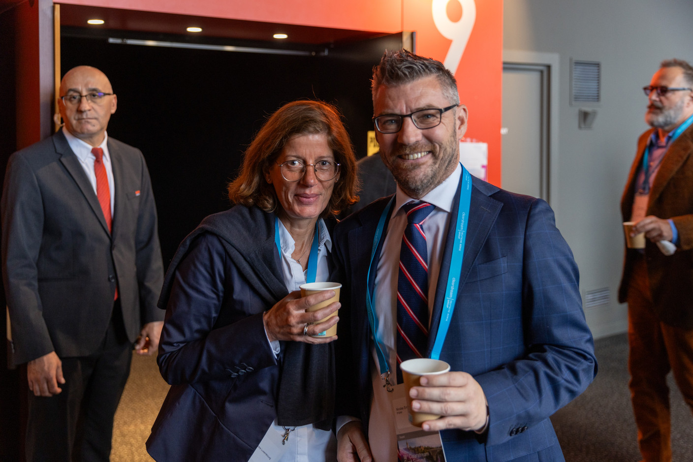 Nicolas Ernster (ifsam, right) seen at the Clearstream Fund Summit on 12 October 2023 at the Kinepolis in Kirchberg. Photo: Romain Gamba/Maison Moderne