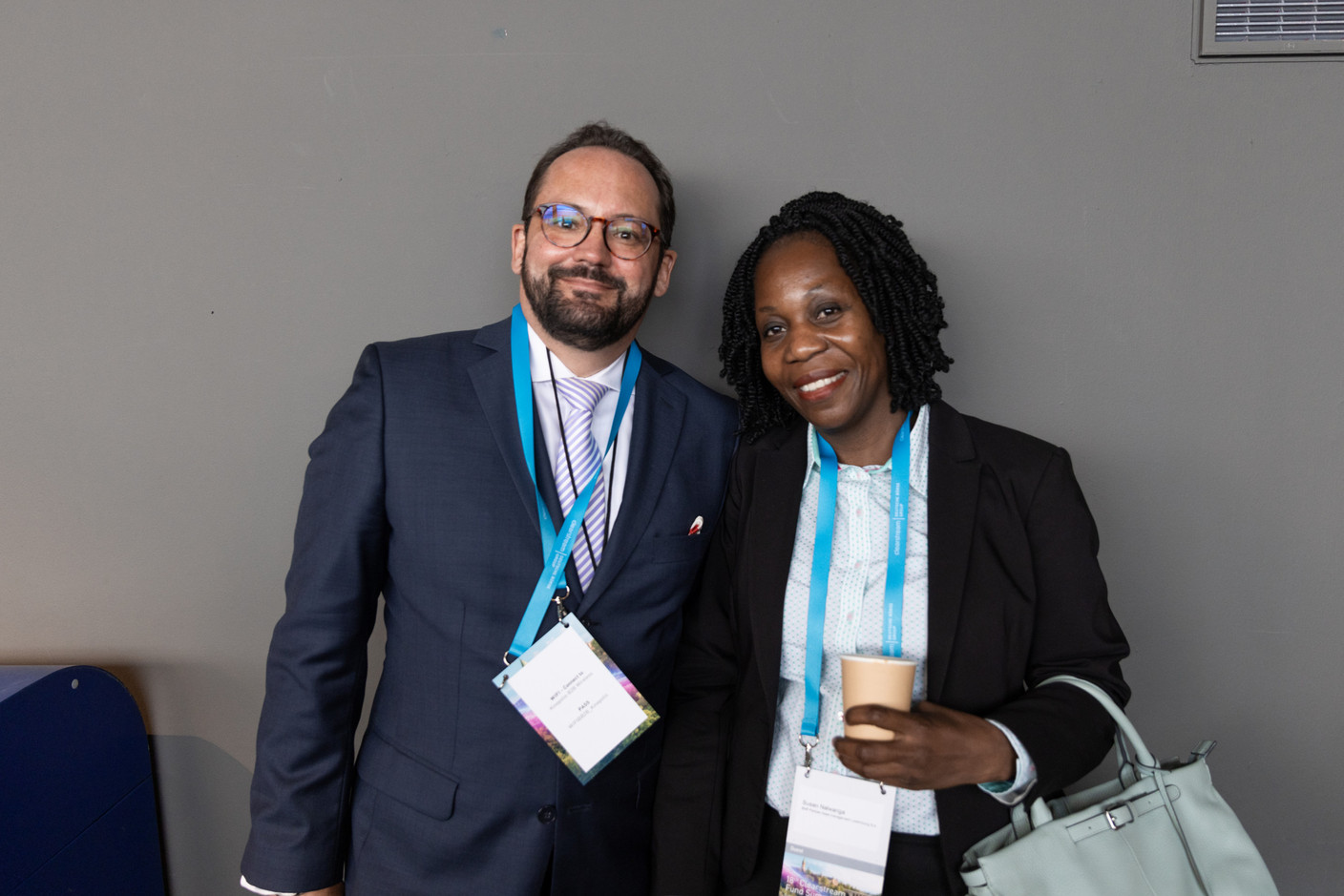 Susan Nalwanga (BNP Paribas Asset Management, right) seen at the Clearstream Fund Summit on 12 October 2023 at the Kinepolis in Kirchberg. Photo: Romain Gamba/Maison Moderne