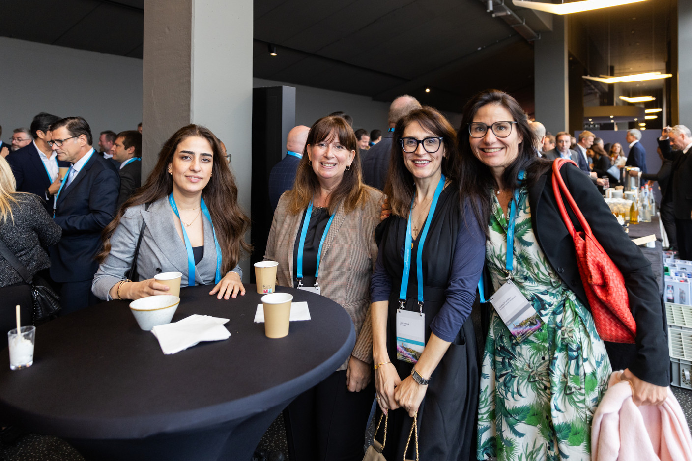 Luba Ivanova (Clearstream, centre right), Vanessa Grueneklee (Schroders Investment Management, right) seen at the Clearstream Fund Summit on 12 October 2023 at the Kinepolis in Kirchberg. Photo: Romain Gamba/Maison Moderne