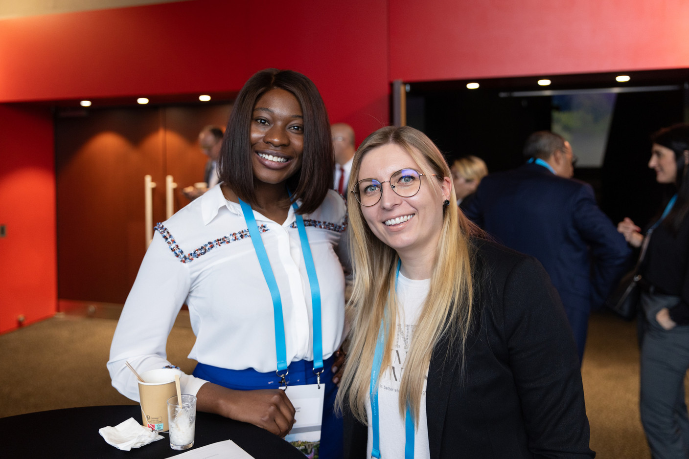 Juanita Morgan (Value Adders World, left) seen at the Clearstream Fund Summit on 12 October 2023 at the Kinepolis in Kirchberg. Photo: Romain Gamba/Maison Moderne