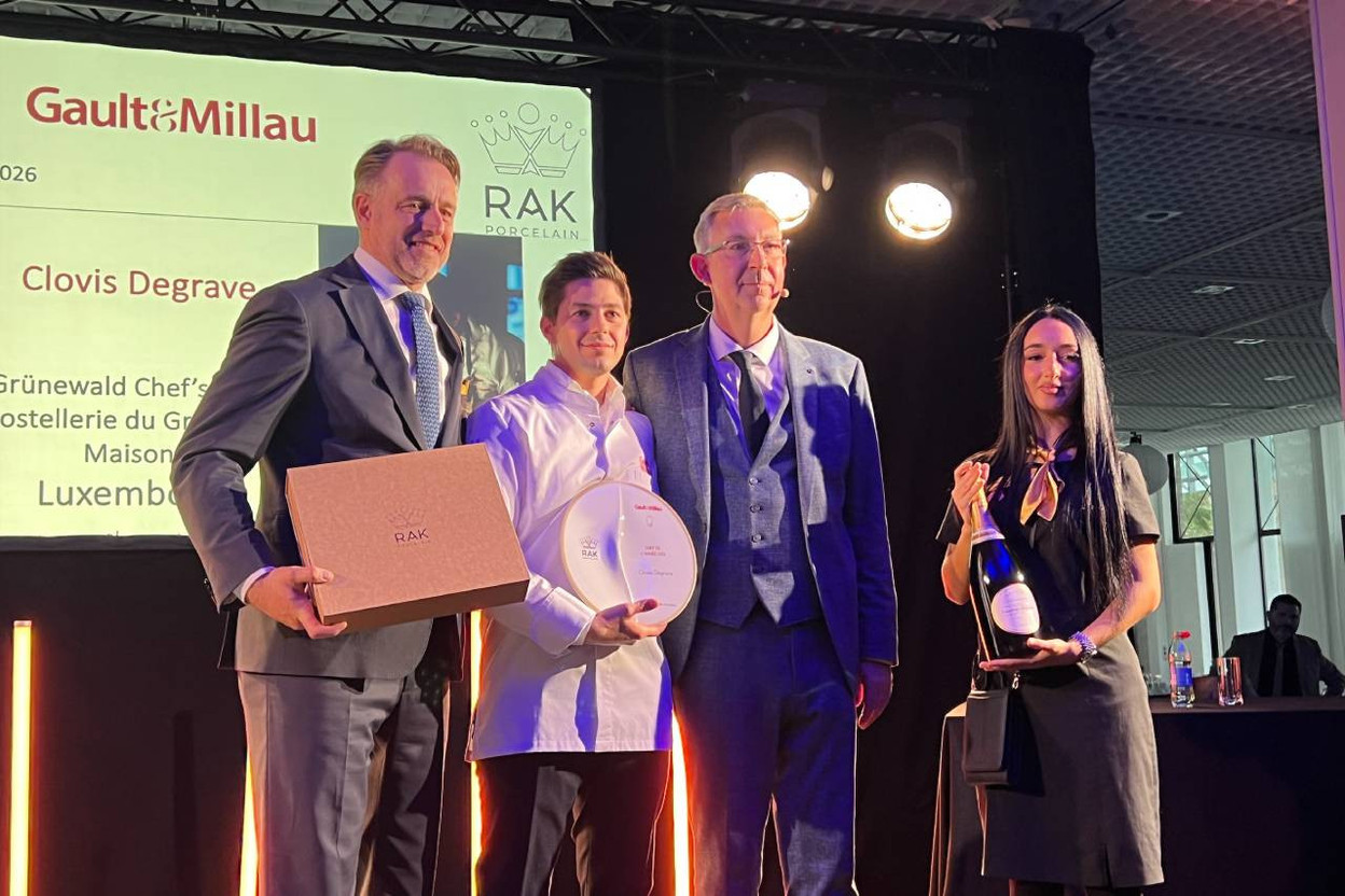 Clovis Degrave (Chef's Table) was voted Chef of the Year at the Gault&Millau 2026 awards ceremony. (Photo: Paperjam)
