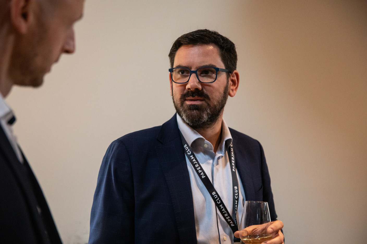Matthieu Chasseur (Collaboration Betters The World--CBTW) at the Paperjam+Delano Business Club carrousel lunch held at the Brasserie de l’Écurie on 10 November 2023. Photo: Eva Krins / Maison Moderne