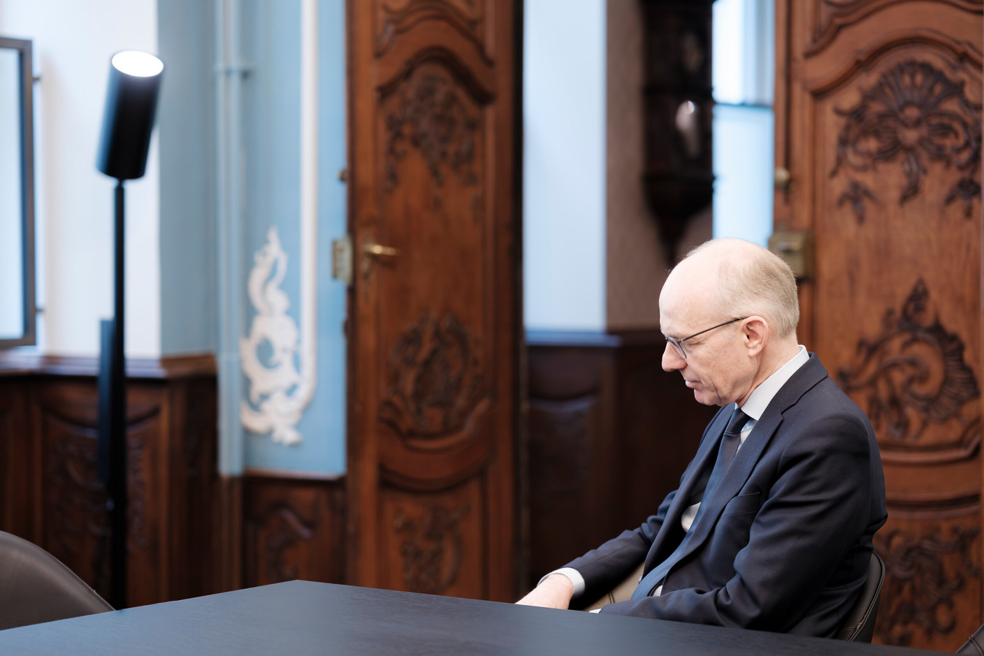 Prime Minister Luc Frieden looks back on the past two and a half years.  (Photo: Jan Hanrion/Paperjam)
