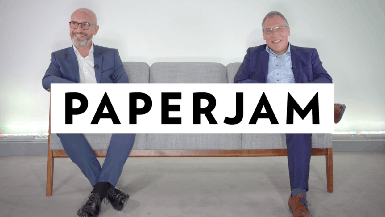 Philippe Burdeyron, Directeur Commercial chez Wealins (à gauche), et Luc Rasschaert, CEO de Wealins (à droite). (Crédit: Maison Moderne)