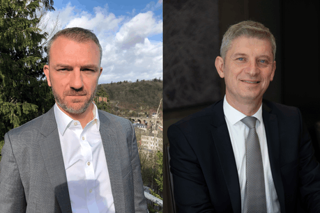 Frederic V an Ingelgom et Sébastien Danloy de chez HSBC racontent la stratégie de crise de la banque. (Photos: HSBC)