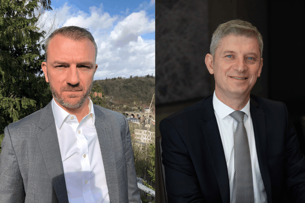 Frederic  V an Ingelgom  et  Sébastien   Danloy  de chez HSBC racontent la stratégie de crise de la banque.  (Photos: HSBC)