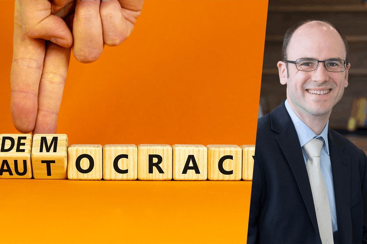 Axel Cabrol, codirecteur adjoint de l'information et responsable des titres à revenu fixe chez Tobam, affirme que l'exclusion du risque autocratique ne doit pas se faire au détriment du retour sur investissement.  (Photos: Shutterstock, Tobam/Montage: Maison Moderne)