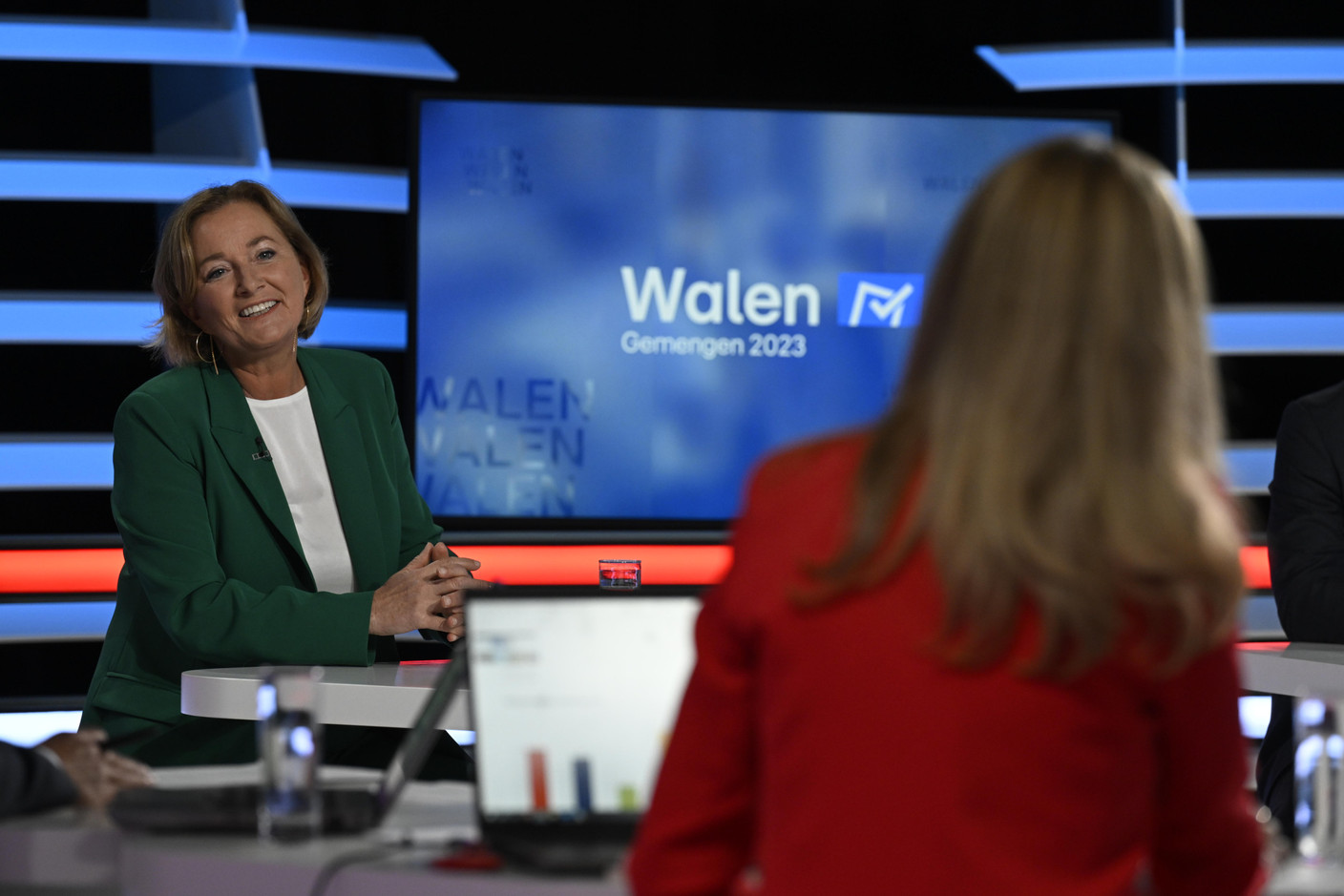 Paulette Lenert sur le plateau de RTL. (Photo: Nader Ghavami)