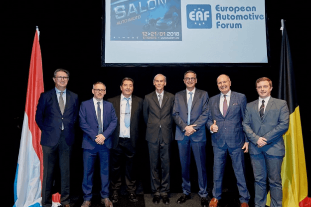 De gauche à droite: Guido Savi (Febiac Luxembourg), Philippe Mersch (Fegarlux), Jean-Louis Rigaux (Adal), Philippe Dehennin (Febiac), Ernest Pirsch (Coordinateur House of Automobile), Luc Bontemps (Febiac) et Frank Lentz (Chambre des Métiers) (Photo: Febiac)