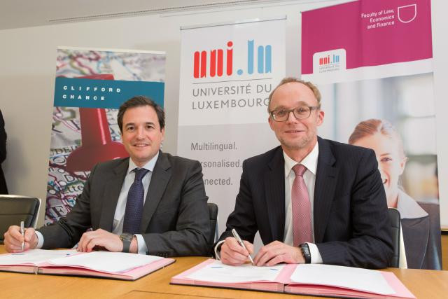 Renouvellement du partenariat avec Clifford Chance en matière de concours de plaidoirie (Photo: Université de Luxembourg)