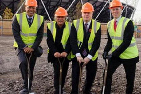 Start of construction work on the ArcelorMittal Orbit – London’s newest major landmark. (Photo: ArcelorMittal)
