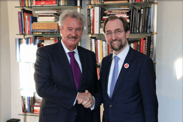 Jean Asselborn, ministre des Affaires étrangères et européennes, et Zeid Ra'ad Al-Hussein, haut-commissaire des Nations unies aux Droits de l'homme. (Photo: SIP)