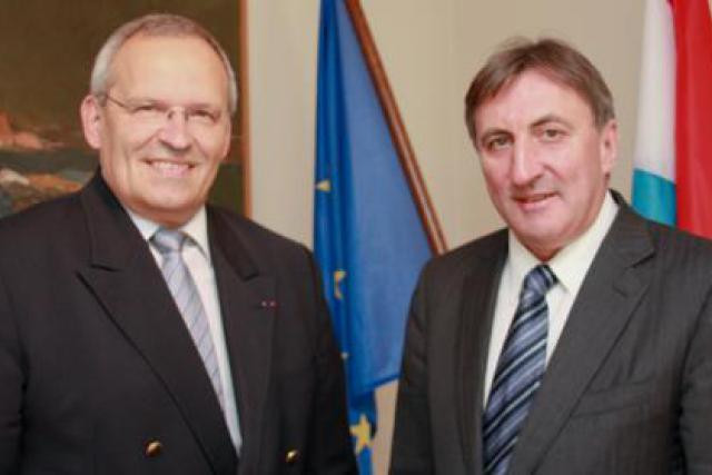 Patrick Weiten, président du Conseil général de la Moselle; Jean-Marie Halsdorf, ministre de l'Intérieur et à la Grande Région (Photo: © 2011 SIP tous droits réservés)