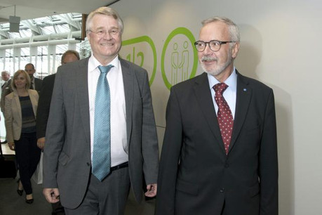 Markku Markkula, président du Comité des régions (CdR), a rencontré Werner Hoyer, président de la Banque européenne d'investissement (BEI), ce 1er septembre à Luxembourg. (Photo: DR)