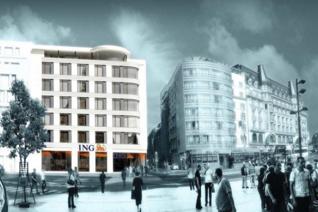 10.000 m2 de bureaux ont été préloués à ING, qui y installera son QG luxembourgeois en 2016. (Visuel: M3 Architectes)