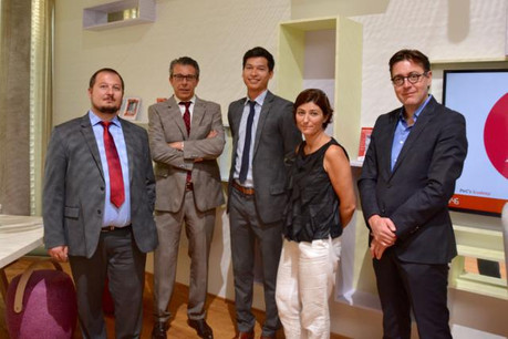 Nicolas Gavoille (PwC Luxembourg), Laurent Rouach (PwC Luxembourg), Sardar Azimov (Cerway), Emmanuelle Abeya (Moselis), François Thiry (Polaris Architects - CNCD). (Photo: PwC Luxembourg)
