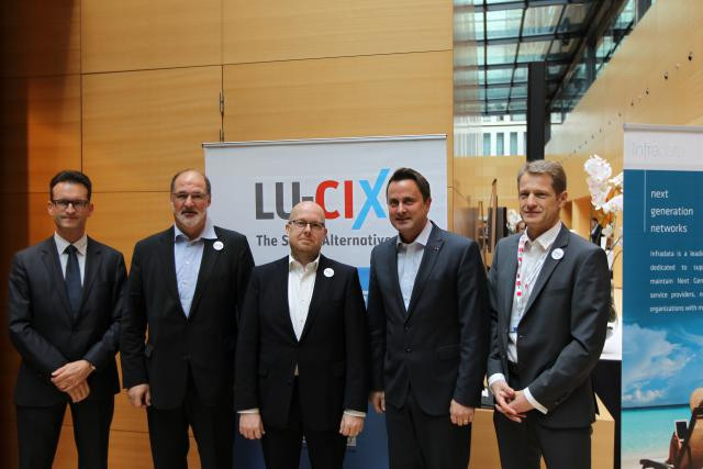 Carlo Thelen, Roger Lampach, Marco Houwen, Xavier Bettel, and Claude Demuth. (Photo: Lu-CIX)