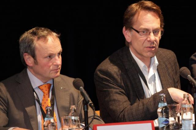 Fernand Ernster (à gauche) prend la présidence de la clc, toujours dirigée par Thierry Nothum. (Photo: paperJam archives)