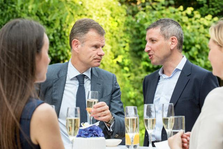 Philippe Sergiel, partner, PwC (left) with Dmitry Larin, head of RCB Bank, Luxembourg Branch. (Photo: RCB Bank)