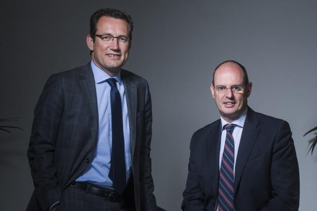 Pierre Focant, CEO du groupe Systemat, et Guy Van Caenegem, general manager de Mimeos. (Photo: Systemat)