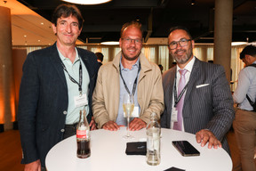 Andrea Maramotti (Real Estate Media), Nicolas Hurlin (The Recruiter) and Michel Bastos (Alba Groupe). Photo: Eva Krins/Maison Moderne