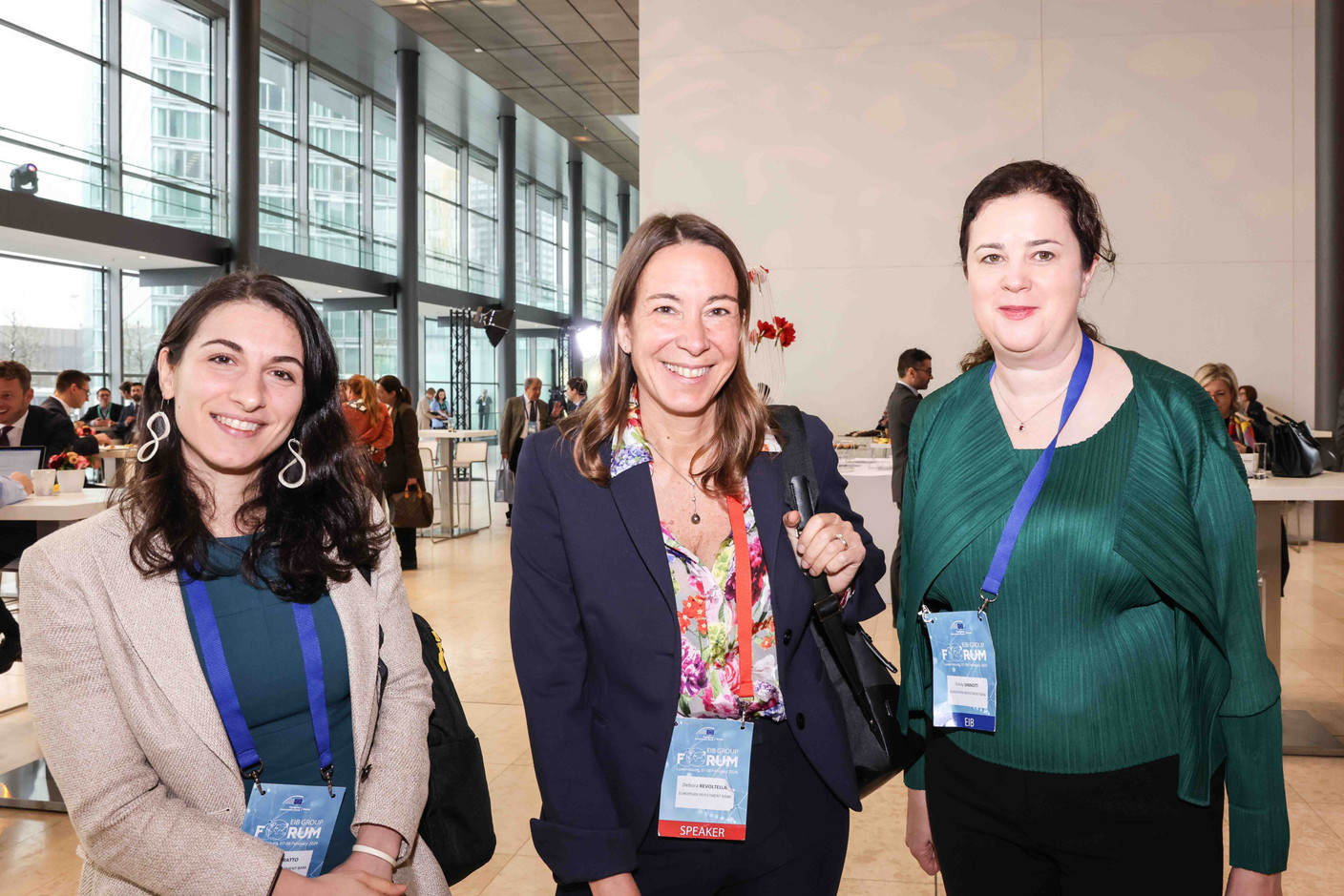 Chiara Fratto, Debora Revoltella et Emily Sinnott, toutes trois de la Banque européenne d’investissement. (Photo: Marie Russillo/Maison Moderne)