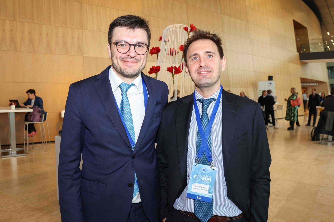 Christoph Weiss, de la Banque européenne d'investissement (à droite). (Photo: Marie Russillo/Maison Moderne)