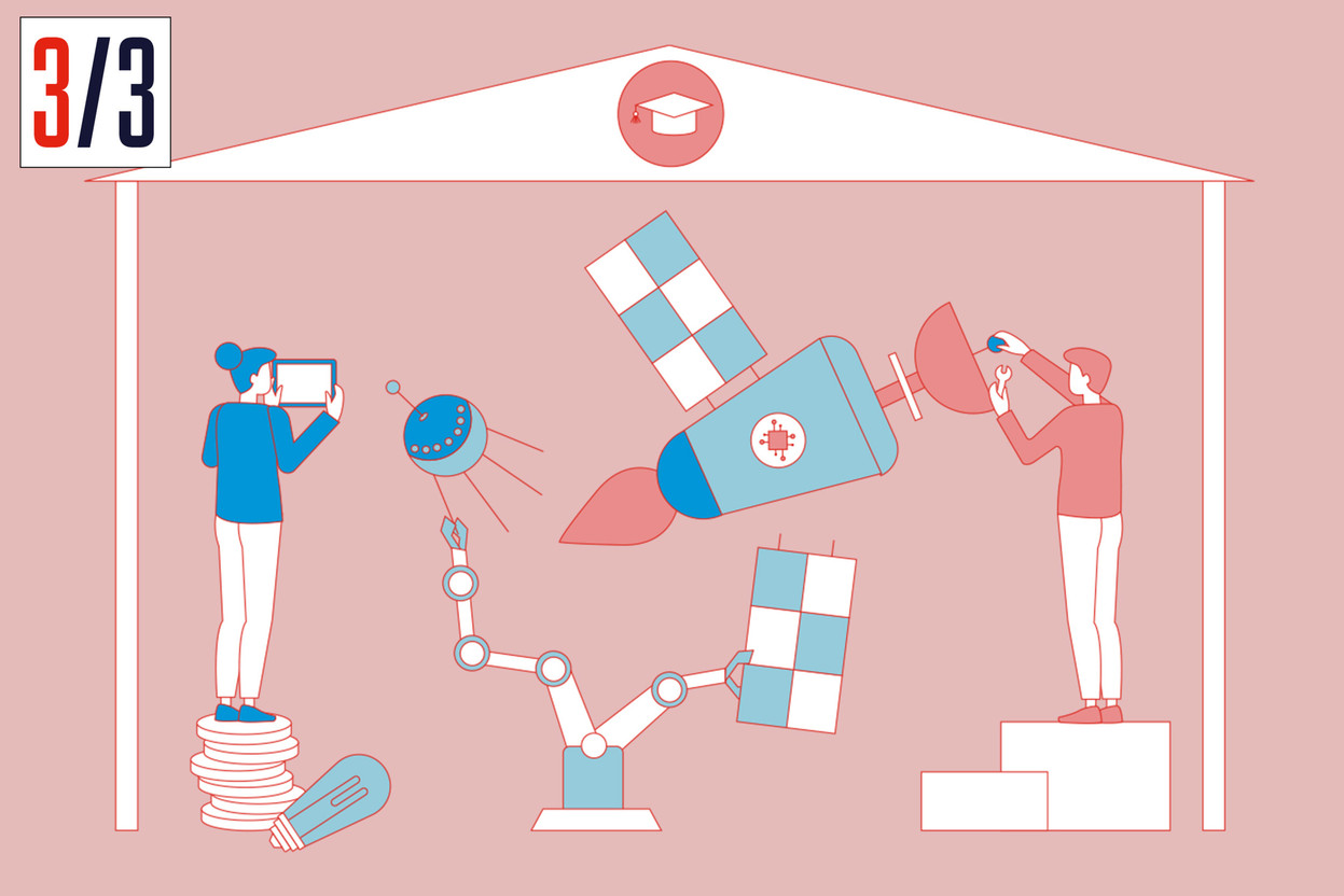 SnT offers the opportunity for all companies to succeed via their specialist, technical support in the Partnership Programme. (Illustration : Maison Moderne)