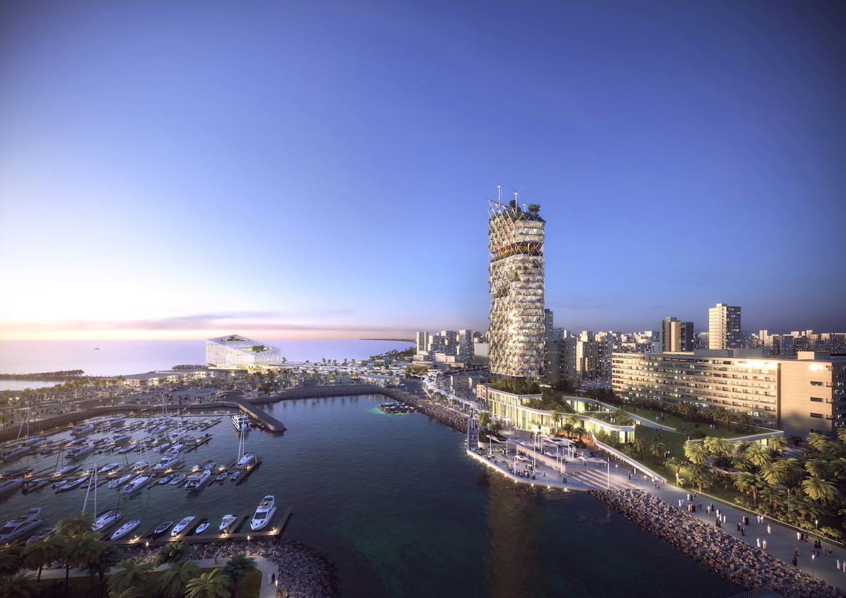 Vue du projet depuis la marina (Illustration: Metaform Architects)