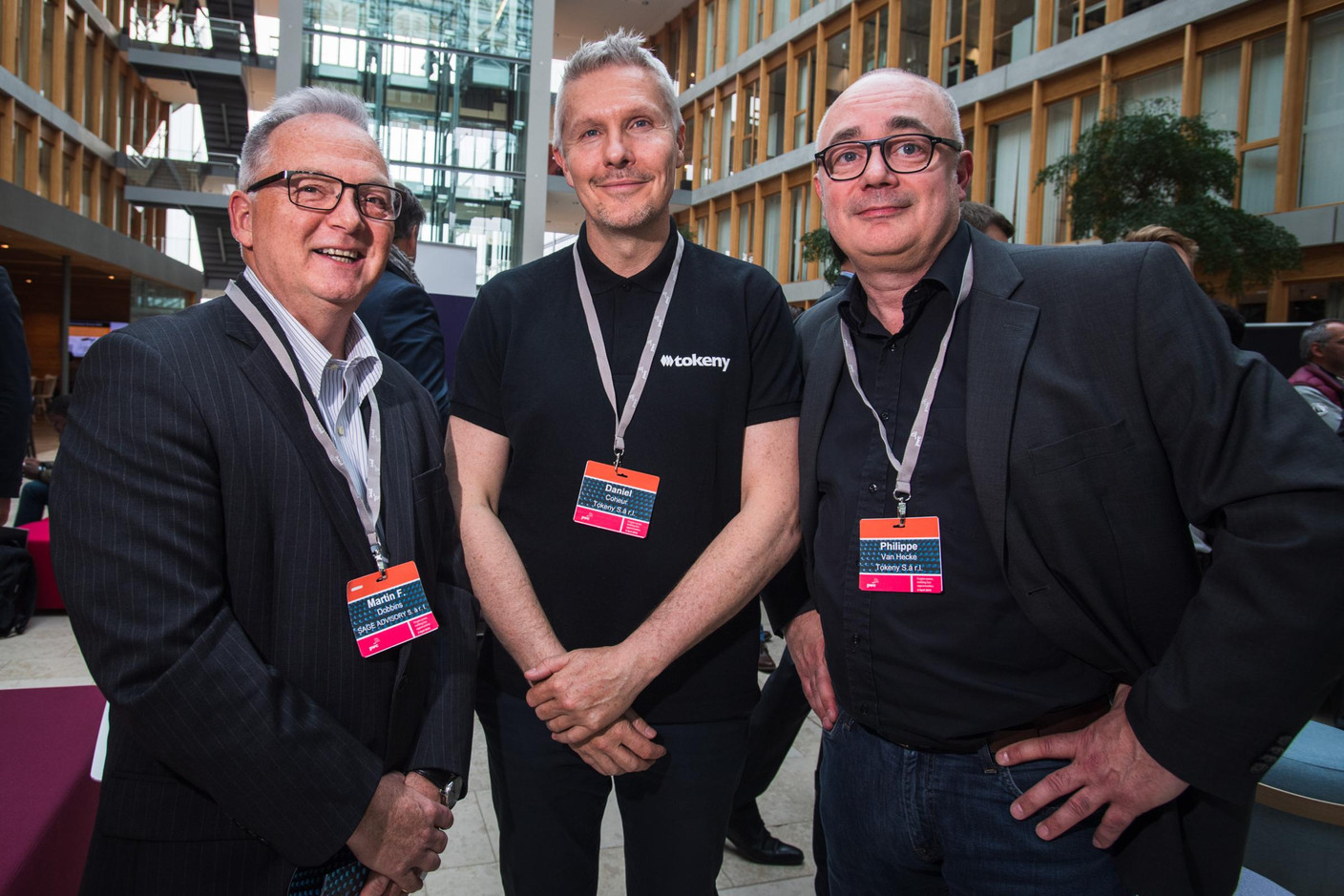 Martin F. Dobbins (Sage Advisory), Daniel Coheur (Tokeny) et Philippe Van Hecke (Tokeny) (Photo: Nader Ghavami)