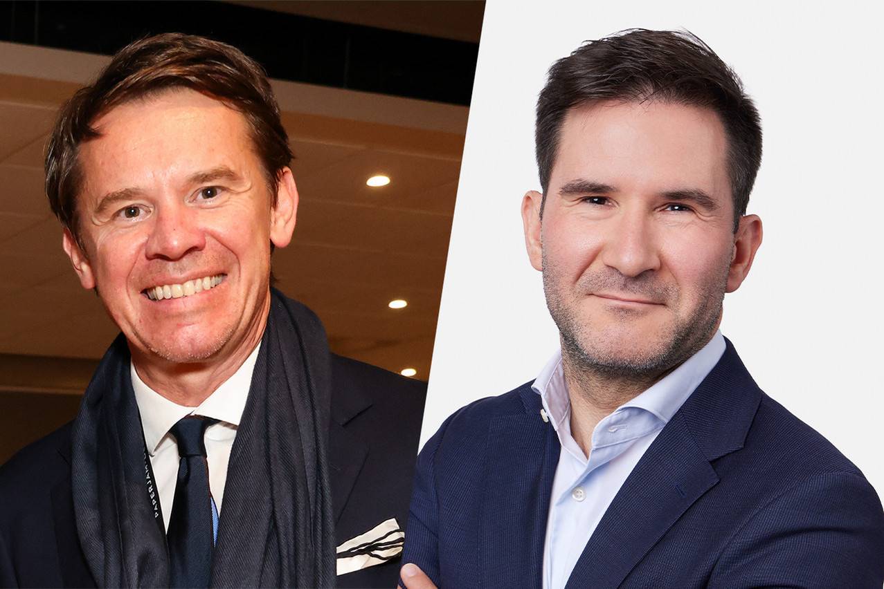 L to r: Gilles Dusemon is partner at Arendt & Medernach; Joaquin Ruiz Tarré is head of secondaries at the European Investment Fund (EIF). Photo: Eva Krins/Archives; European Investment Fund. Montage: Maison Moderne
