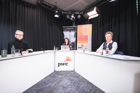 François Génaux (PwC Luxembourg), Julie Lhardit (Maison Moderne) et Laurent Schonckert (Cactus) ((Photo : Simon Verjus / Maison Moderne))