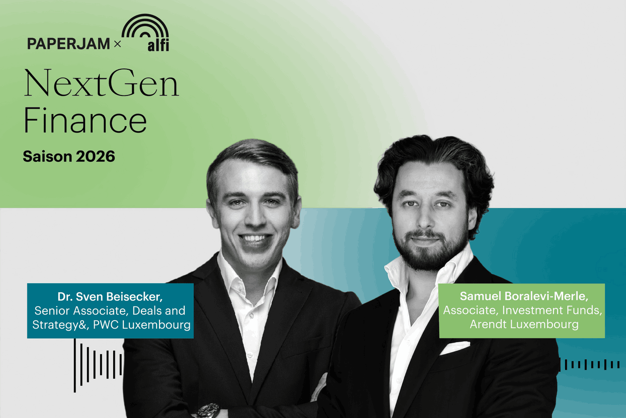 Dr Sven Beisecker, Senior Associate au sein de Deals et Strategy& chez PwC Luxembourg, et Samuel Boralevi-Merle, Associate chez Arendt & Medernach Paperjam Studio