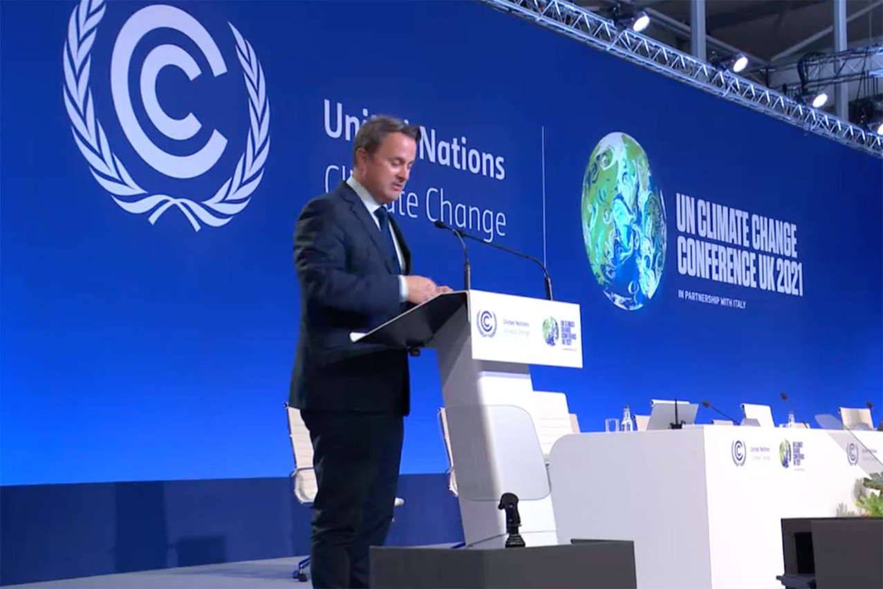 Xavier Bettel a mis en avant les avancées du Luxembourg en matière de lutte contre le réchauffement climatique.  (Photo: capture d’écran)