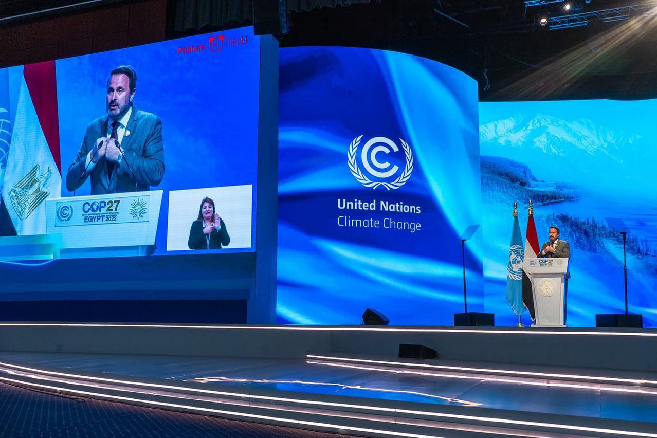 Xavier Bettel laid the blame for the current food and energy crisis firmly at the feet of Russia following its invasion of Ukraine. Xavier Bettel Facebook/Cop27