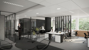 Les bureaux bénéficieront d’espaces flexibles dans leur aménagement. ((Illustration: Beiler François Fritsch/Baltisse))